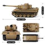 AoreSpty RC Tank that Shoots Water Bullets, 1:22 Tiger Remote Control Tank with Infrared Battle System, Army Toy for Kids and Adults, RC Military Vehicles