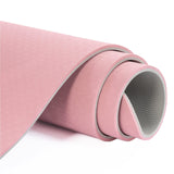 Non Slip, Pilates Fitness Mats, Eco Friendly, Anti-Tear 1/4" Thick Yoga Mats for Women, Exercise Mats for Home Workout with Carrying Sling (72"x24", Parfait Pink & Gray) UMINEUX