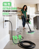 Heavy Duty Steam Mop for Floor Cleaning, 14-in-1 Lightweight Detachable Handheld Steam Cleaner with Multi-Purpose&Powerful, No-Chemical Floor Steamer for Home|Hardwood|Grout|BBQ|Window (Black)