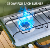 Portable Camping Stove 2-Burner, Propane Camp Stove with Foldable Legs, Camping Grill Stove with Adjustable Burners ONLYFIRE OUTDOOR LIVING