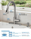 WEWE Touchless Kitchen Sink Faucet with Soap Dispenser, Single Handle Kitchen Faucets with Pull Down Sprayer Smart Motion Sensor Stainless Steel, Brushed Nickel
