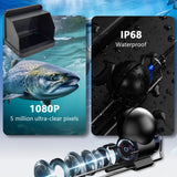KaisoTech Underwater Fishing Camera Cable Length 30M Fish Finder 5.0 Inch IPS Display Underwater 220° Fishing Camera HD Night Vision