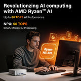 GEEKOM A9 Max AI Boost Mini PC,AMD Ryzen AI9 HX370(80Tops)32GB DDR5+1TB SSD