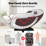 DOVRYTHEN 2026 Zero Gravity Full Body Massage Chair - 4.7" Extendable Footrest for Tall Users 5ft-6'3",Lumbar Heat & Foot Rollers, Relieve Back Pain for Sedentary Workers/Tall Users (Home Office)