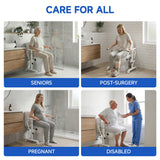 Onpickly Toilet Safety Rails for Seniors, 350lbs Heavy Duty Toilet Safety Frame & Grab Bars, Triple Stability with 2 Suction Cups & Rear Bar, Adjustable Height & Width Toilet Rail