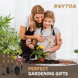Garden Tool Set,5Pcs Gardening Tools, Stainless Steel Heavy Duty Hand Cultivator, Hoes, Shovel, Trowel and Weeder