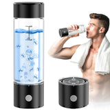 MOVOCA Hydrogen Water Bottle, 3Min 2200PPB Rapid Hydrogen Water Generator -SPE PEM Tech, 15OZ Portable Hydro Water Machine, Health Care Gifts for Husband, Wife, Family, Friends, Travel(Black)