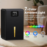 OWAAE Dehumidifier, 1000 sq.ft Quiet Dehumidifiers for Home Bedroom Bathroom Basement with 95oz Water Tank, Sleep Mode, Auto Shut-Off 7 Colors LED Light, Black