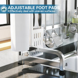LIVOD Over The Sink Dish Drying Rack,3 Tier Adjustable Length Full Stainless Steel Large Storage Kitchen Dish Rack,for Kitchen Counter Expandable Multifunctional Organizers,Silver (25.98-37.6")