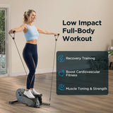 JLL Elliptical Exercise Machine Portable Stand Up with Resistance Bands, Compact Under Desk Pedal Exerciser & Trainer for Home Office