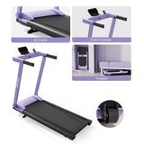 DeerRun Foldable Treadmill for Home with 6% Manual Incline & Handlebar