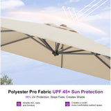 PURPLE LEAF Patio Outdoor Umbrella 9' x 9' Square All-Weather Beige