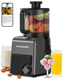 ACOQOOS Juicer Machines, 6.5" Extra Large Feed Chute Cold Press Juicer 3-IN-1 with Sorbet & Nut Milk, BPA Free, Easy to Clean, 100 OZ Hopper, Graphite Gray