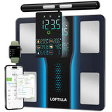 LOFTILLA Smart Scale for Body Weight, 8-Electrode Bluetooth Bathroom Scale with BMI Body Fat Muscle Mass, 50+ Full Body Composition Metrics, High Accurate Scales with 5.4" Large LED Display Black