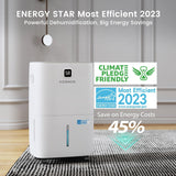 Kesnos 120 Pints Energy Star Dehumidifier for Home & Basement with Drain Hose, Front LED Display and 1.06 Gal Water Tank, Ideal for Spaces up to 6,500 Sq. Ft., Featuring Auto Defrost & Timer