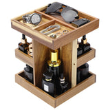 EXIN DECHEN Cologne Organizer for Men,Cologne Stand,3 Tier Wooden Perfume Shelf with Rotate,Desk Organizer,Gift for Dad From Wife,Husband Boyfriend Birthday Gift Ideas,Gifts for Men
