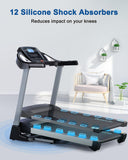 BORGUSI Treadmill with 15% Auto Incline - 350 LBS Capacity, 3.5HP Electric Folding Treadmill Up to 10MPH Speed, Running Machine with 20" Wide Tread Belt & LCD Display for Home Use