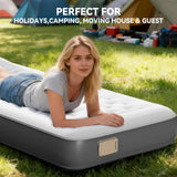 HiiPeak Queen Air Mattress Bed with Removable Multi-function Air Pump, Self Inflatable TPU ECO Blow Up Bed, All Night Stability No Lost Air, No Peculiar Smell for Camping, Home, Guests Portable Travel