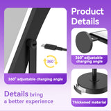 Basitool JIONIESIM Series 1X/10X Makeup Mirror with Lights, Double Sides Lighted Magnifying Mirror with 3 Colors, Height & Brightness Adjustable, Rechargeable 4000mAh Vanity Mirror (Matte Black)