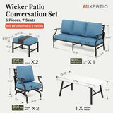 MIXPATIO 6-Piece Patio Conversation Set, Rocking Chairs, Coffee Table