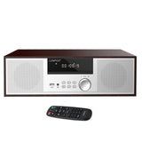 LONPOO Stereo Shelf System for Home, Vintage CD Player 40W RMS Micro Mini System with Remote Control, Bluetooth, FM Radio, USB MP3 Playback & Aux-in,Silver