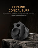 CIRCLE JOY Manual Coffee Grinder with 40 External Adjustable Settings and Ceramic Conical Burr, Portable Stainless Steel Hand Coffee Grinder for Camping, Travel and Espresso