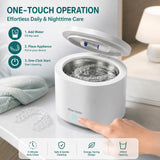 Prism Smile Ultrasonic Retainer Cleaner Machine, 42kHz Portable Dental Cleaning Pod for Retainers, Aligners, Night Guards, Mouth Guards and Dentures, 200ml One-Touch Dental Appliance Cleaner