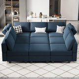 Belffin Modular Sectional Sofa with Ottomans Velvet Reversible Sleeper Sectional Sofa