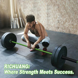 RICHUANG 7ft Olympic Barbell Weight Bar for Weightlifting, Powerlifting, CrossFit Training, 1000 lbs Max Load Capacity, Alloy Steel, 2 Inch Olympic Strength Training Bar for Home Gym Exercises Fitness Equipment 1000LBS-Green