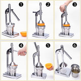 Hand Press Juicer Machine, Manual Juicer Stainless Steel,Commercial Lemon Squeezer and Crusher,Heavy Duty Juice Press for Fresh Orange Lemon Juice,Easy to Use Red