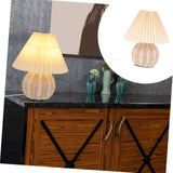 JUAKSQZYI Table lamp Pleated Night Light Table Lamp Led Bedside Lamp Desk Light with Warm Glow USB Powered for Bedroom Living Room Office Decor