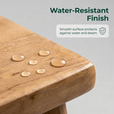 Pinyunxuan Solid Wood Square Stool, Wooden Shower Stool 30 * 30 * 43cm