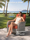 5-Piece Outdoor Patio Furniture Set with Swivel Chairs