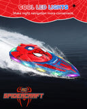 Fullware Spider Hero RC Boat, 2.4GHz Remote Control Boat with LED Lights for Kids, Pool Toy with 2 Rechargeable Batteries, Spray Function, and Low Battery Alarm for Boys & Girls
