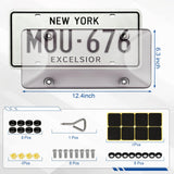 Nysivy Clear License Plate Cover & Frames, 2PCS License Plate Protector Rust-Proof Auto Licenses Plates Holder with Screws & Caps, Universal Vehicle License Protector (Transparent)