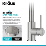 KRAUS Bolden Motion Sensor Single Handle Pull Down Touchless Kitchen Faucet in Spot-Free Stainless Steel, KSF-1616SFS