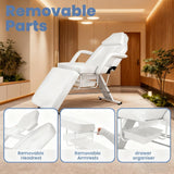 Spa Massage Chair for Salon, 881LBS Tattoo Chair with Detachable Armrests, 71''W x 25''D x 25''H Adjustable Massage Table with Removable Headrest Works as Salon Chair, Lash Bed