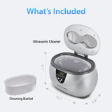 Magnasonic Ultrasonic Cleaner - 20oz Stainless Steel Tank, Digital Timer, 5 Cleaning Modes, Ultrasonic Jewelry Cleaner for All Jewelry, Eyeglasses, Watches, Dentures, Retainers & More