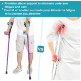 Antdvao Folding Crutch (x1 Unit) Forearm Crutch Anti-Drop Cuff Reduces the Hassle of Picking Up Forearm Crutch，Comfortable Grip and Wear-Resistant, Non-Slip Forearm Crutch (Single Violet)