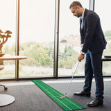 Ponsonbay Golf Putting Mat Indoor & Outdoor Professional Golf Practice Putting Green Mat with Distance Marker Anti Slip Backing Golf Training Accessories Portable Matt