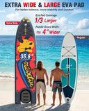 NACATIN Inflatable Stand Up Paddle Board - Premium SUP Board with Dog Ramp Kit, Complete SUP Set Paddle Boards for Adults with Single/Double Paddle, Backpack, Suitable for Paddle Boarding with Dog