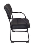 Leather Side & Guest Chair, Big & Tall, Black Regency