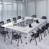 Conference Table Tables,Large Modern Conference Table with Silent Caster Wheels – Executive Office Desk for Home & Business Meetings, Versatile Modular Workstation for Enhanced Collaboration