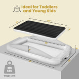 ELTOW Toddler Blow-Up Mattress with Sides, Inflatable Toddler Travel Bed with Safety Bumpers, Portable Kids Air Mattress for Travel, Complete Set with High-Speed Pump & Carry Bag - Black