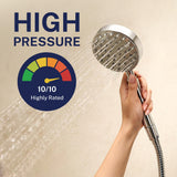 HammerHead Showers® Solid Metal Dual Shower Head Combo – CHROME – 8 Inch Rainfall High Flow Shower Head & Handheld Shower Head High Pressure with Hose 6ft - Hotel-Like Double Shower Heads