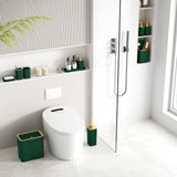 InnJoey Bathroom Accessory Set - Bathroom Set, 12PC Bathroom Accessories Set, Dark Green Bathroom Accessories Set, Mini Trash Can, Toilet Brush, Trash Can & Soap Dispenser
