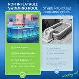 SUPIIRAW Foldable Pool, Non-Inflatable Swimming Pool for Kids, Adults and Pets,Large Foldable Pool with Equipped with Sturdy Metal Brackets, Suitable for Outdoor Backyard Gardens 116" × 65" × 19"