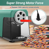 AFMAT PSX1 Heavy Duty Electric Pencil Sharpener, 6 Holes, Auto Stop Pencil Sharpeners for 6-11mm Pencils, Classroom Electric Sharpener for Artists, 7000 Sharpenings, Save Pencils