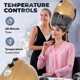 Pibbs 520 Futura Dri Gold Salon Hair Dryer with Adjustable Stand, 1100W Italian-Made, Timer & Temperature Control, CE Certified, Mobile on Casters, PIB-520