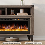 LUXOAK 65" Farmhouse TV Stand with 60" Electric Fireplace for TVs up to 75"